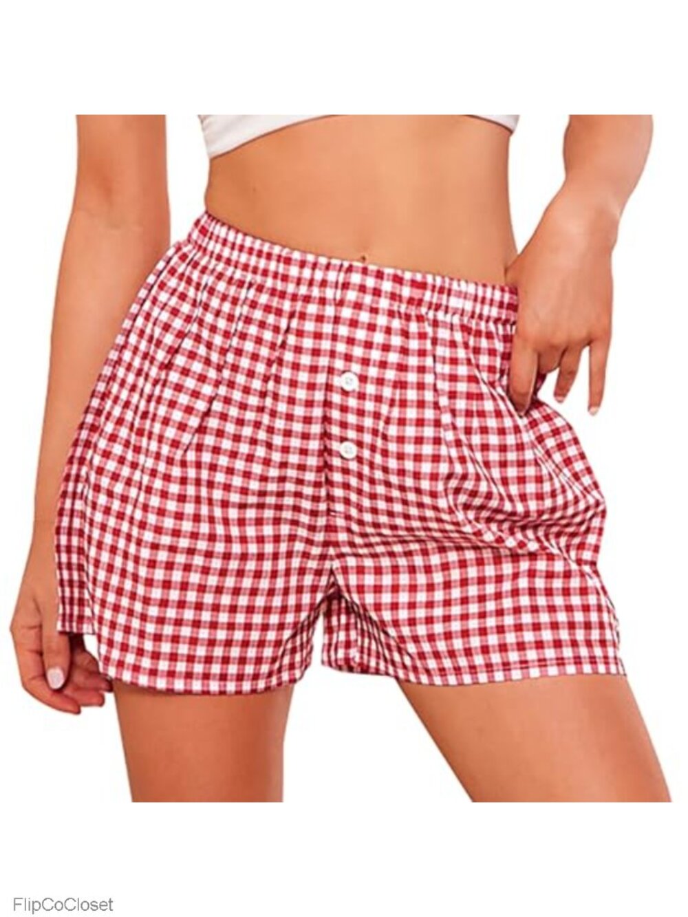 100% Cotton Plaid Striped Pajama Shorts, Boxer Lounge Sleep Shorts with Pockets